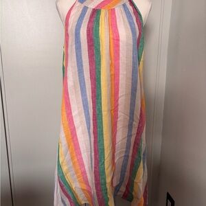 C&C California Colorful 100%Linen Halter Dress